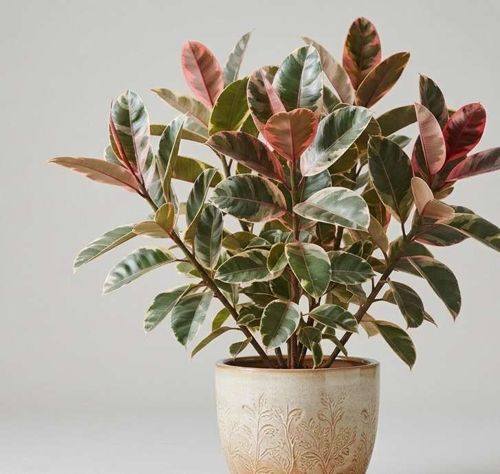 Ficus Elastic 'Ruby' (Variegated Rubber Tree)